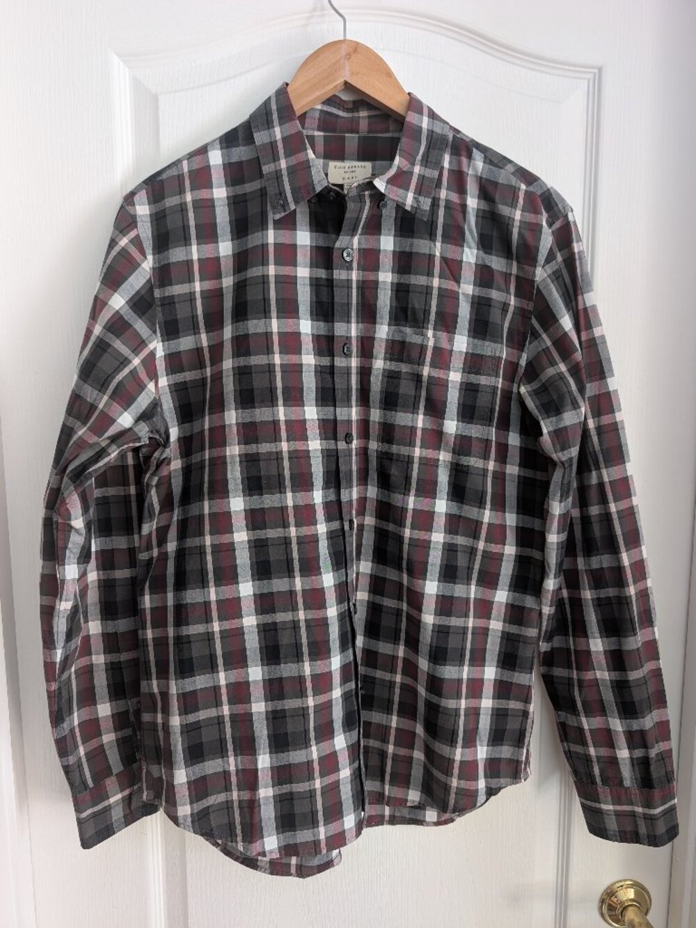 Club Monaco Slim Fit Plaid Shirt Medium